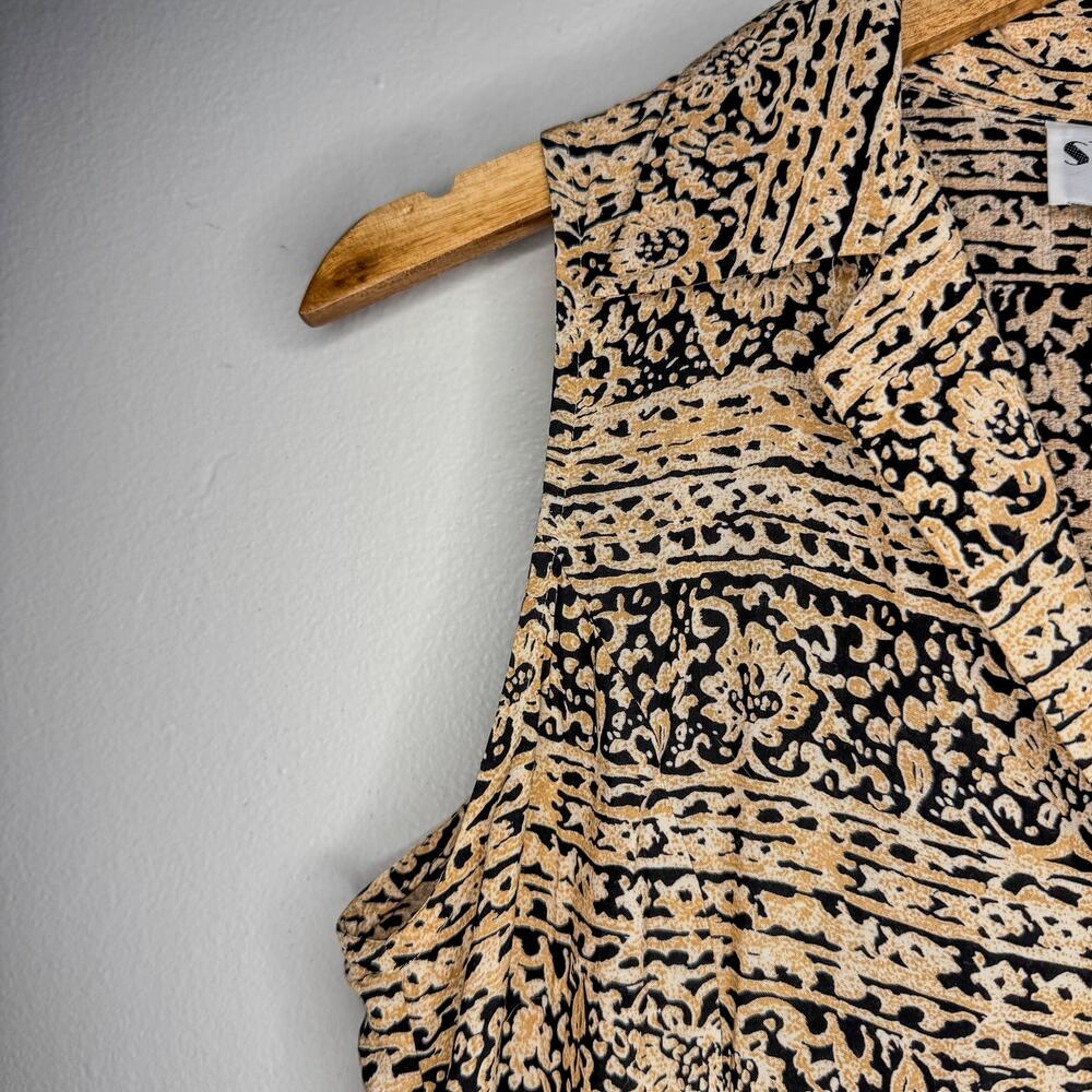 Vintage Studio I Petite Paisley Print Button Front Sleeveless Maxi Dress 8P - Picture 5 of 9